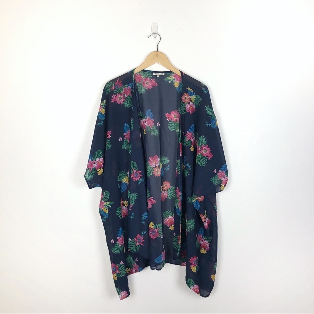 Mileage Blue Floral Kimono Size 1x